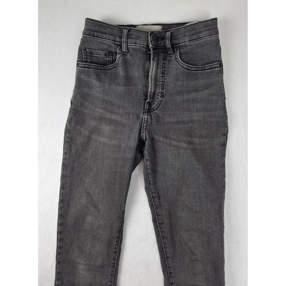 Everlane Womens 25 Tall Charcoal Gray High Rise Skinny Jeans‎ Denim RN139393